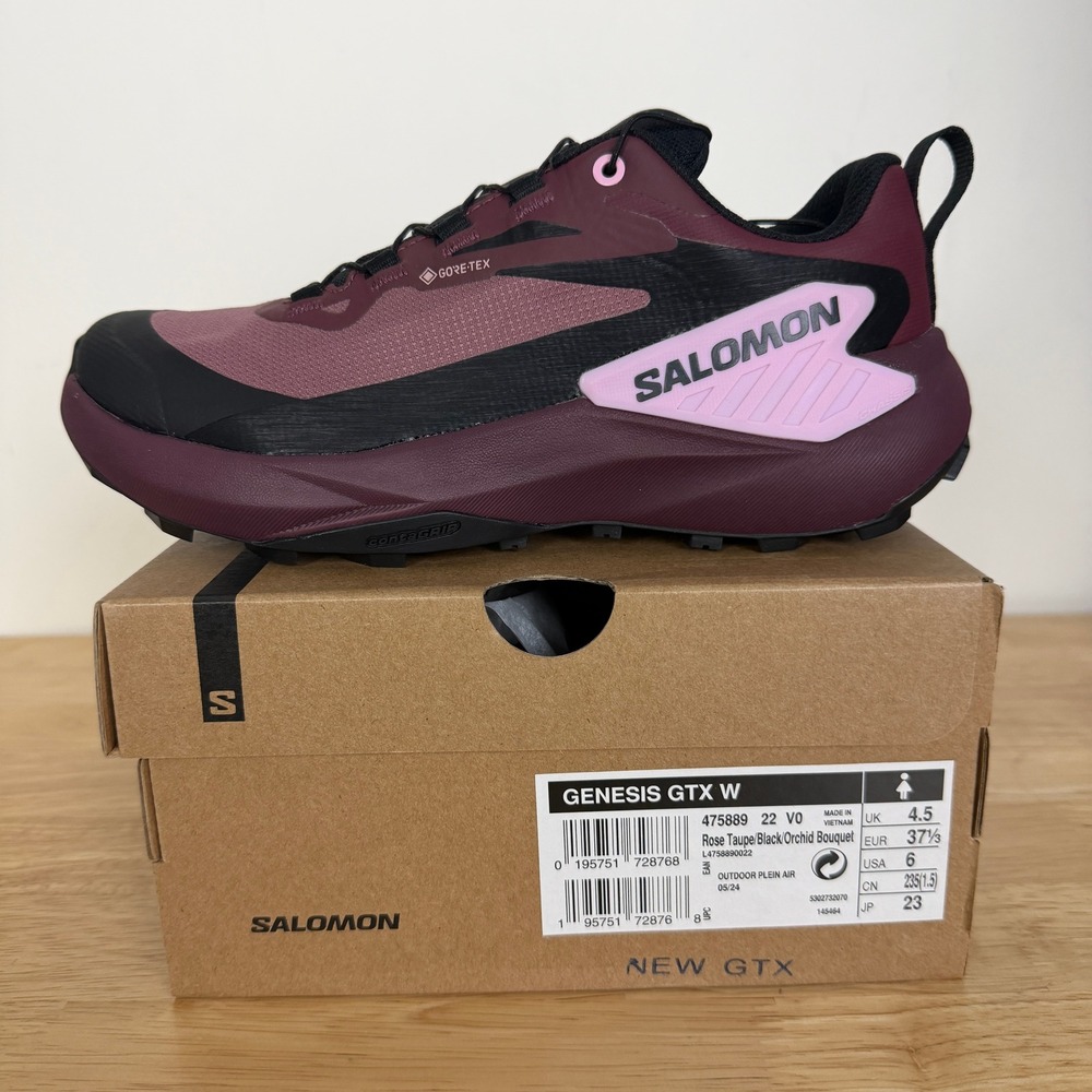 Salomon Genesis GTX Gore Tex Womens 6 (EUR 37.33) Trail Running Shoes Rose Black - Picture 3 of 9